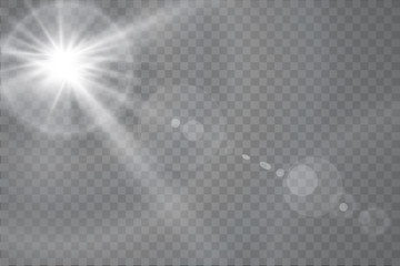 Wall Mural - abstract lens gold front solar flare transparent special light effect design.
