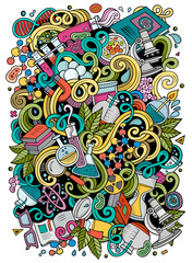 Wall Mural - cartoon cute doodles science illustration