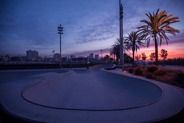 Wall Mural - Morning in the skate park