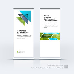 Abstract business vector set of modern roll Up Banner stand desi