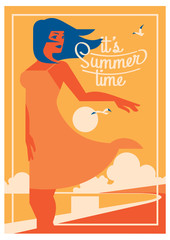 Wall Mural - Summer Holiday and Summer Camp poster.