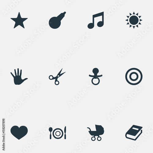 Fotografija  Vector Illustration Set Of Simple Kid Icons