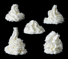 Whipped Cream On A Black Background