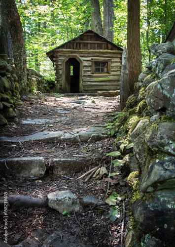 Tiny Log House Small Historical Log Cabin In The Great Smoky