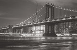 Fototapeta  - Manhattan bridge at night with black and white tone