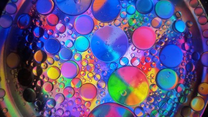 Colorful abstract. Oil in water bubbles