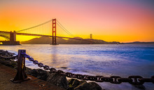 Golden Gate Bridge San Francisco California At Sunset