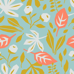 Fototapete - seamless pattern with leaves