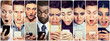 © pathdoc - Group of people men and women looking shocked at mobile phone