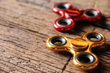 Two Fidget Spinner Popular Toy,copy Space.