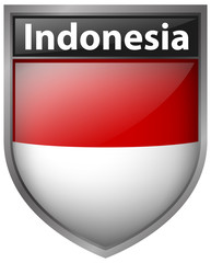 Wall Mural - Badge design for Indonesia flag