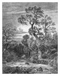 © acrogame - Autumnal stormy wind in the countryside, XIX century engraving