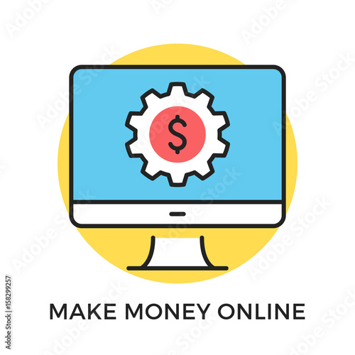 Earn Money Online Modern Flat Illustration Stock Vector - Maplestory M