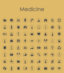 Wall Mural - set of medicine simple icons