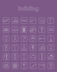 Wall Mural - Set of building simple icons