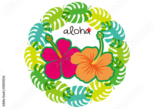 ハイビスカスとモンステラの葉のイラスト ベクターデータ 花のイラスト Stock ベクター Adobe Stock ハイビスカスとモンステラの葉のイラスト ベクターデータ 花のイラスト Stock ベクター Adobe Stock