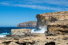 Place Where Was Azure Window After Collapse In Gozo Island, Malta