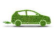 Electric green car isolated on the white background - 3D rendering