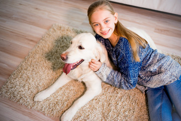 Girl with her dog