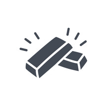 Trading Business Golden Silver Bar Silhouette Icon