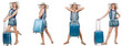 © Elnur - Collage of woman preparing for summer vacation isolated on white