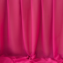 Pleating elegant pink chiffon or satin texture as background