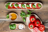 Ser mozzarella pomidor i bazylia