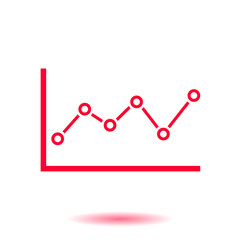 Wall Mural - Graph chart  icon. Diagram symbol.  Flat design style.