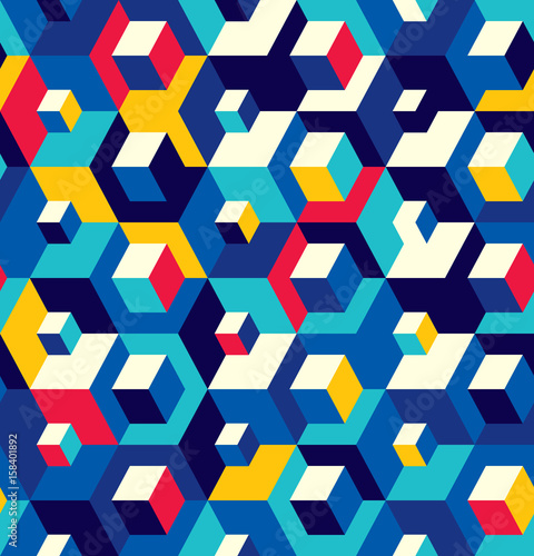 Fototapeta Abstract seamless surround pattern of cubes Optical effects