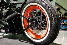 The Rear Wheel Of A Motorcycle