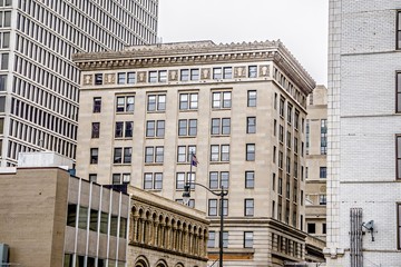 Canvas Print - detroit city downtown and surroundings in winter