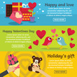 © ylivdesign - Saint Valentine banner horizontal set, flat style