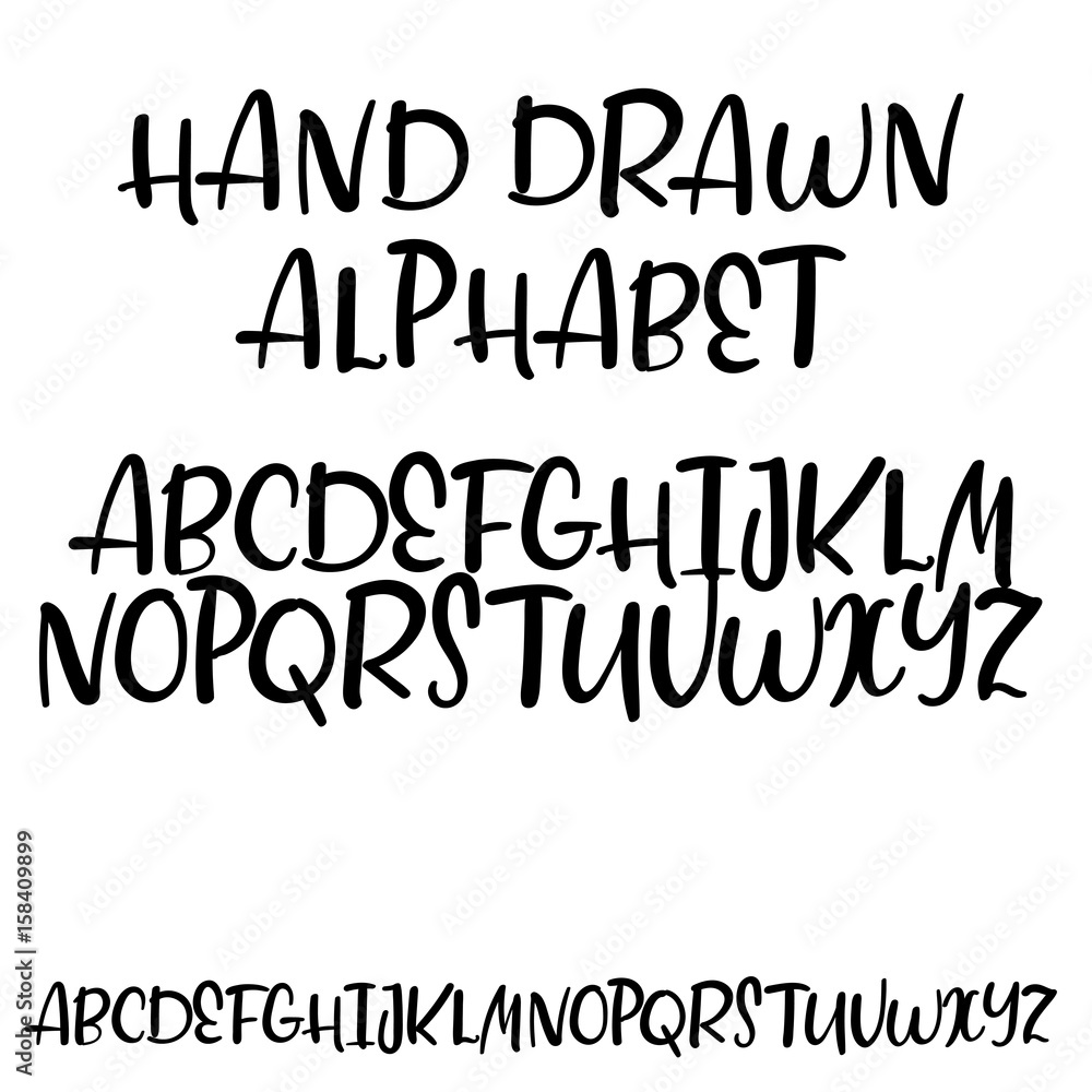 Handwritten vector alphabet. Modern calligraphy font for your design ...