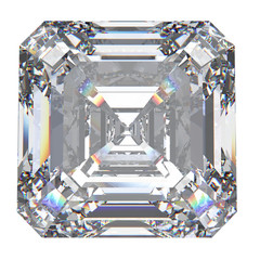 Wall Mural - 3D illustration asscher diamond stone