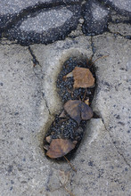 Shoe Footprint On Concrete Surface, Abstract Background