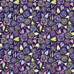 Aufkleber - Colorful vector floral pattern