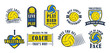 Volleyball logo set, vector illustration