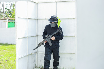 Wall Mural - airsoft guns player, Thailand