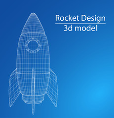 Wall Mural - Design of a space rocket. The concept of a startup