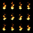 © MicroOne - Fire sprite sheet. Cartoon vector flame game animation