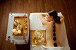 © Studio Romantic - Massage stones on  back of a woman at the spa salon.