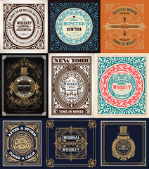 Wall Mural - 9 old cards designs pack