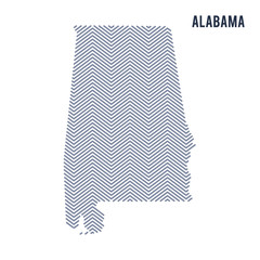Vector abstract hatched map of State of Alabama isolated on a white background.