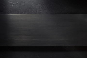 Poster - black plank wooden board