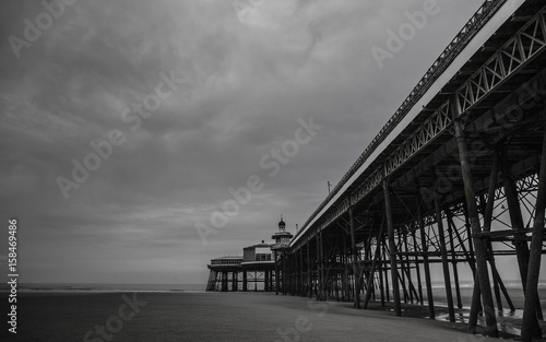 Blackpool Pleasure Beach Pier Black And White Blackpool Pleasure Beach Pier Black And White