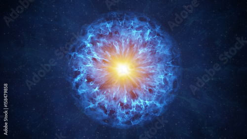 Fotografía Plasma sphere with energy charges in space