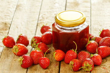 Wall Mural - Berries and strawberry jam