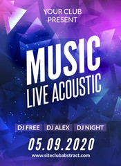 live music acoustic poster design temple. live show modern party dj invitation flyer