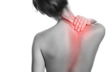 Woman With Pain In Her Back And Neck