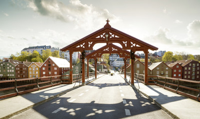 Wall Mural - Bridge Gamle Bybro in Trondheim, Norway